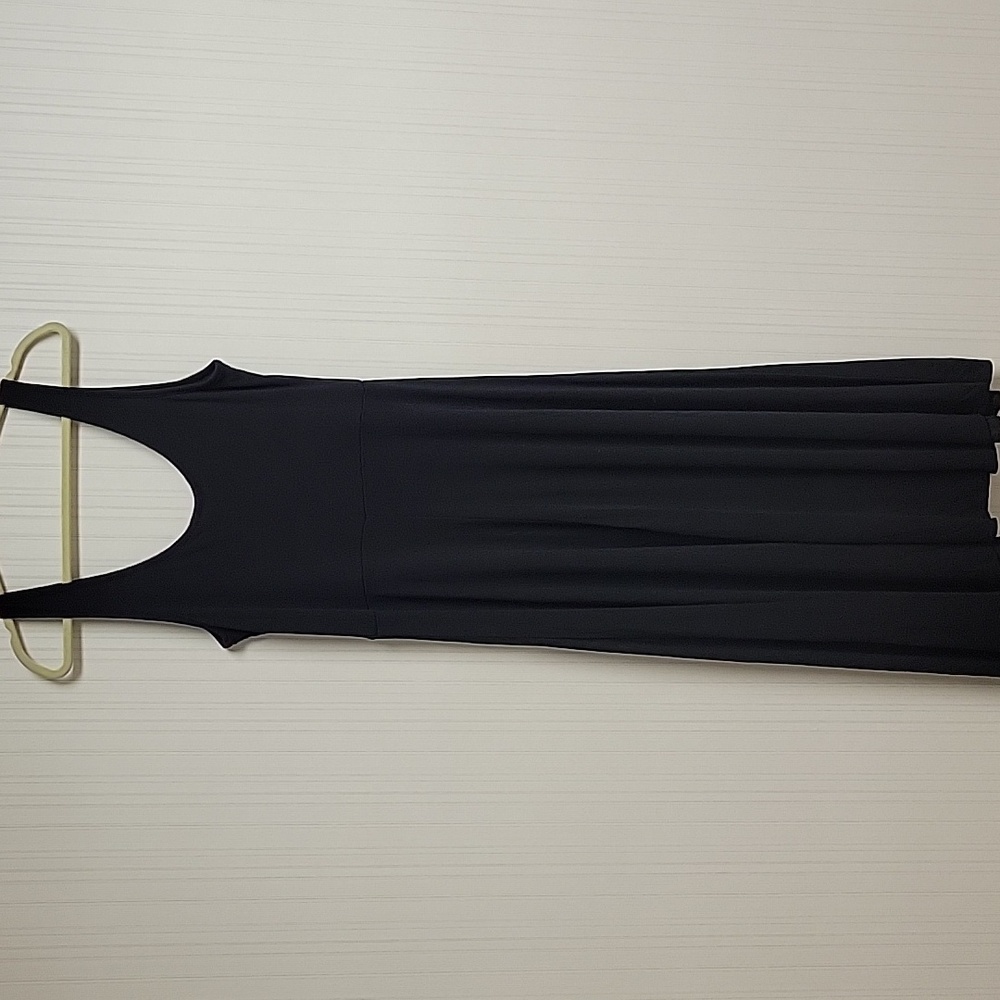 Marine Layer Lexi Fit & Flate Black Ankle Length Dress Large Coastal Spring Brea - Picture 5 of 6